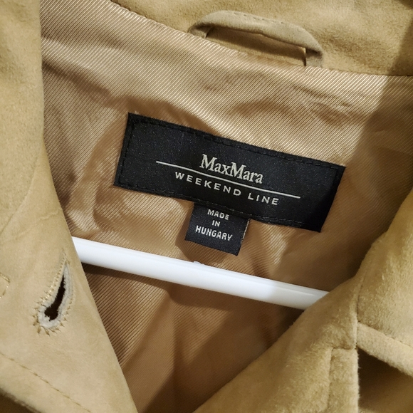 Maxmara weekend tan suede jacket sz 2 - Picture 9 of 16
